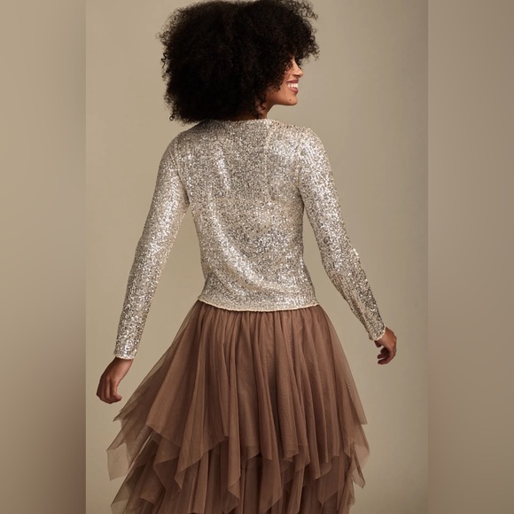 NWT LUCKY BRAND Sequin Long Sleeve Layering Top - Picture 8 of 10